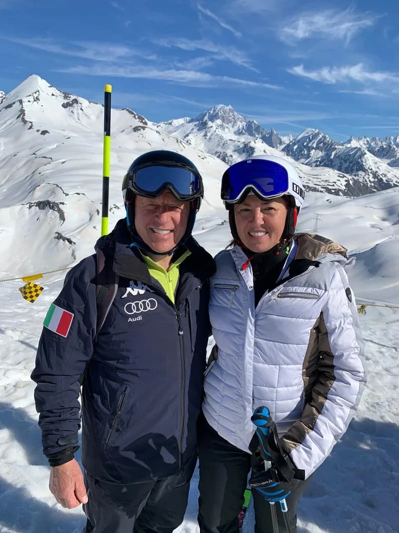 Anton und Oksana auf der Piste